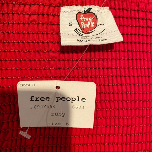 Free People Ruby Red Studded Strapless Full Back Zipper Mini Dress - Picture 5 of 6